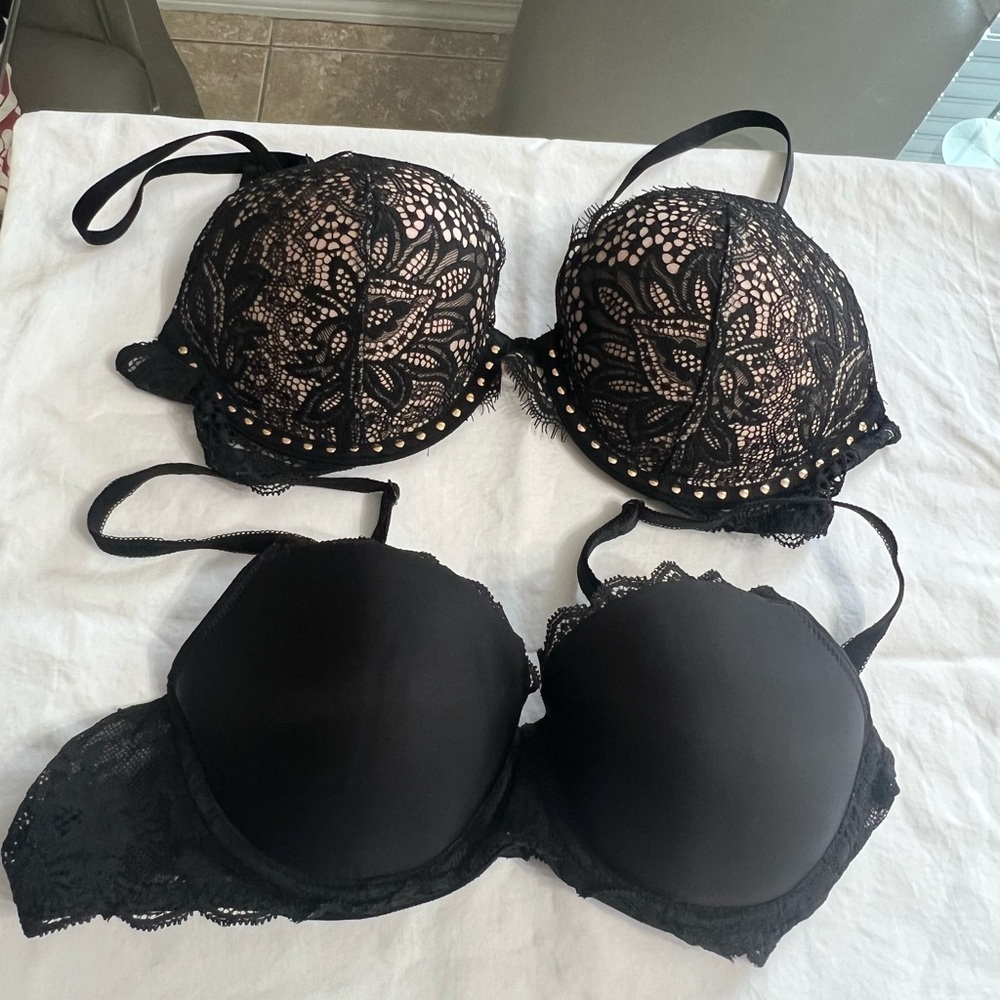 Victoria's Secret Black Lace Push-Up Bra